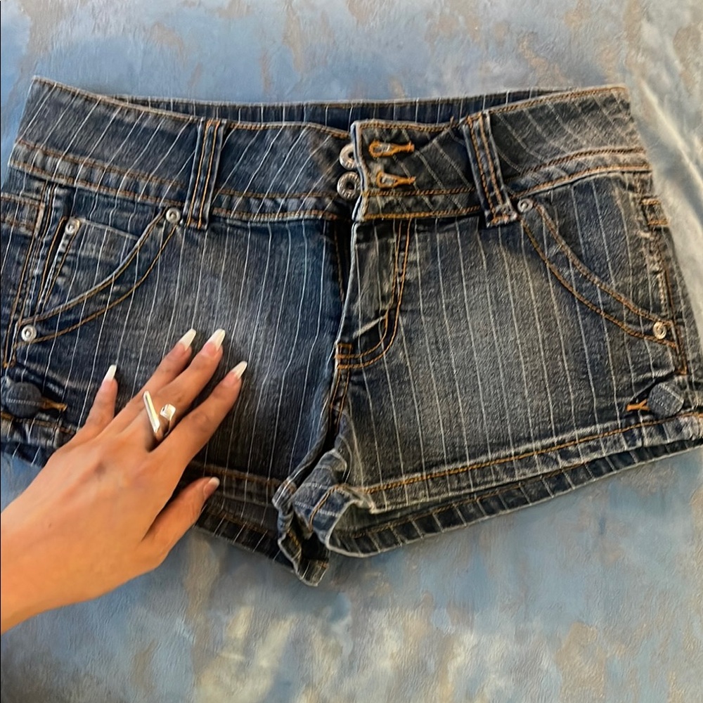 Denim Striped Women's Shorts